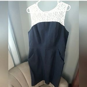 Plus Size Studio One black and white Crochet knee length  Sheath Dress size 18